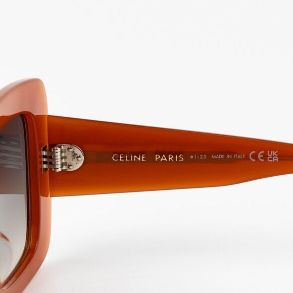 NEW Celine CL40263I 42F 3 DOTS Orange Gradient Brown Women Geometric Sunglasses - Picture 7 of 10